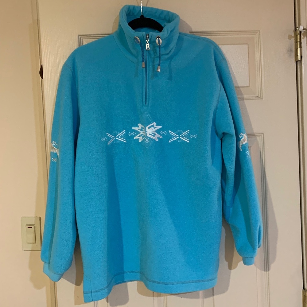 Bogner Turquoise Blue Fleece Pullover sz L